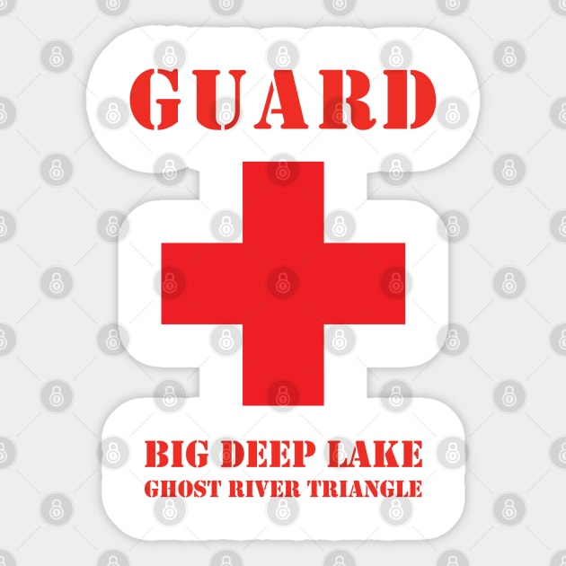 Big Deep Lake Lifeguard - red Sticker by carlafowler16